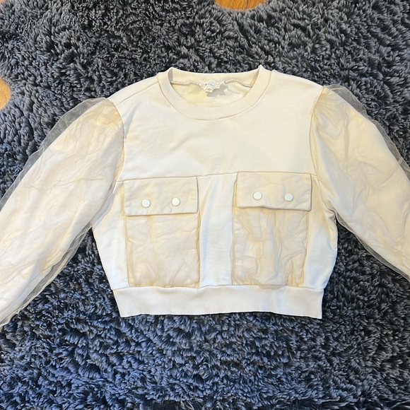 Cream sweatshirt by Anthropologie (M) - Picture 2 of 3